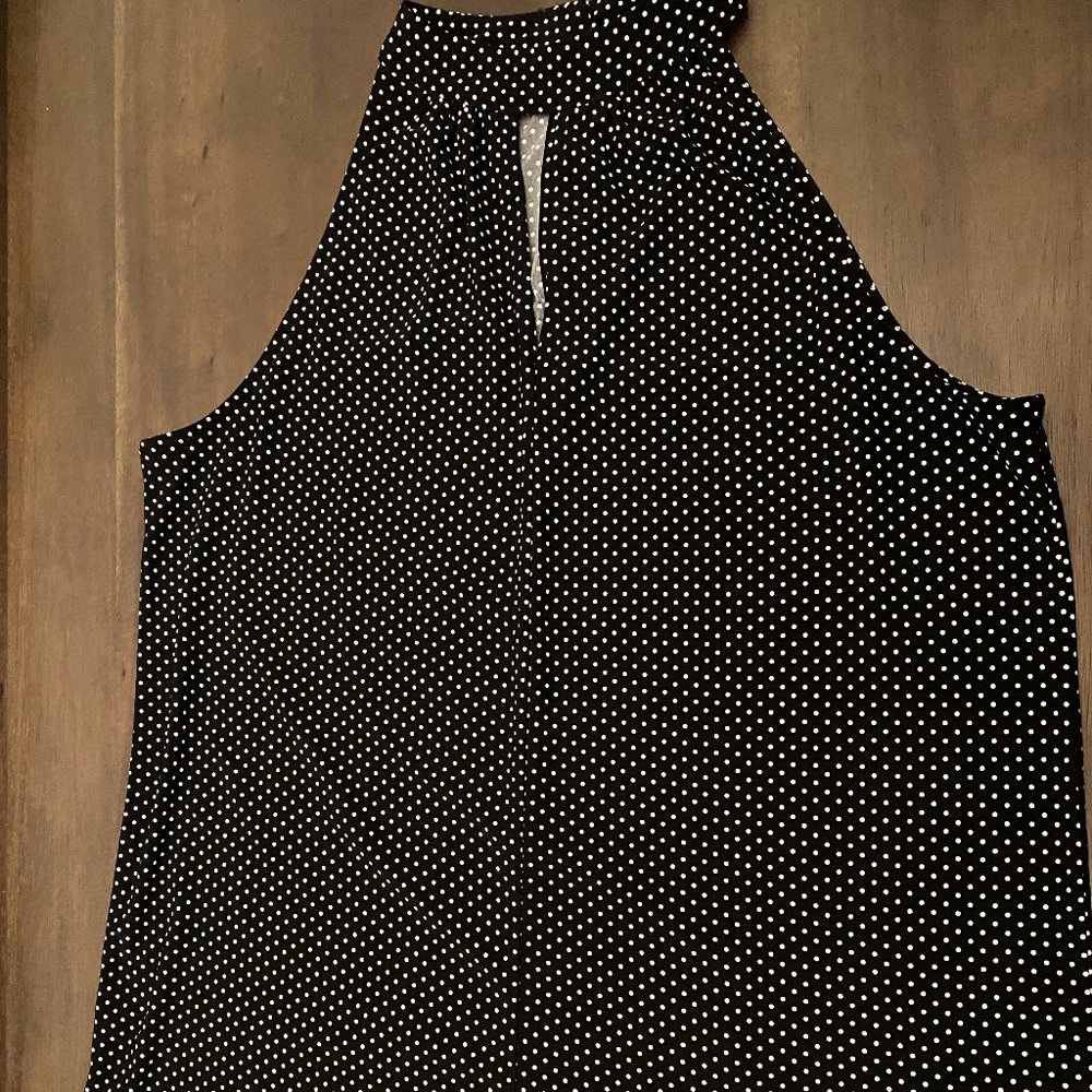 Keyhole Anne Klein Polka Dot Blouse